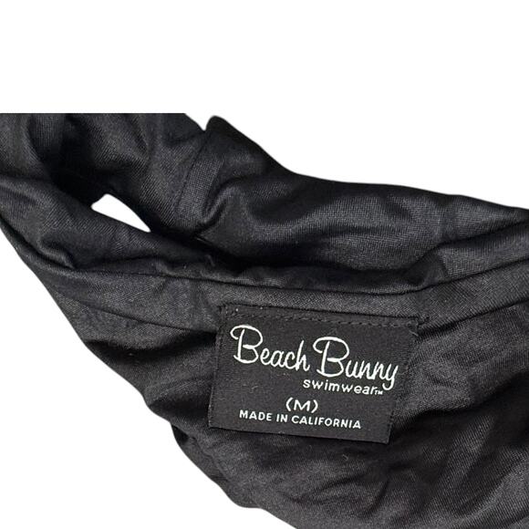 Beach Bunny Black Bikini Set Dangling Pastel Jewels Chain Halter Top L Bottoms M - Picture 8 of 13